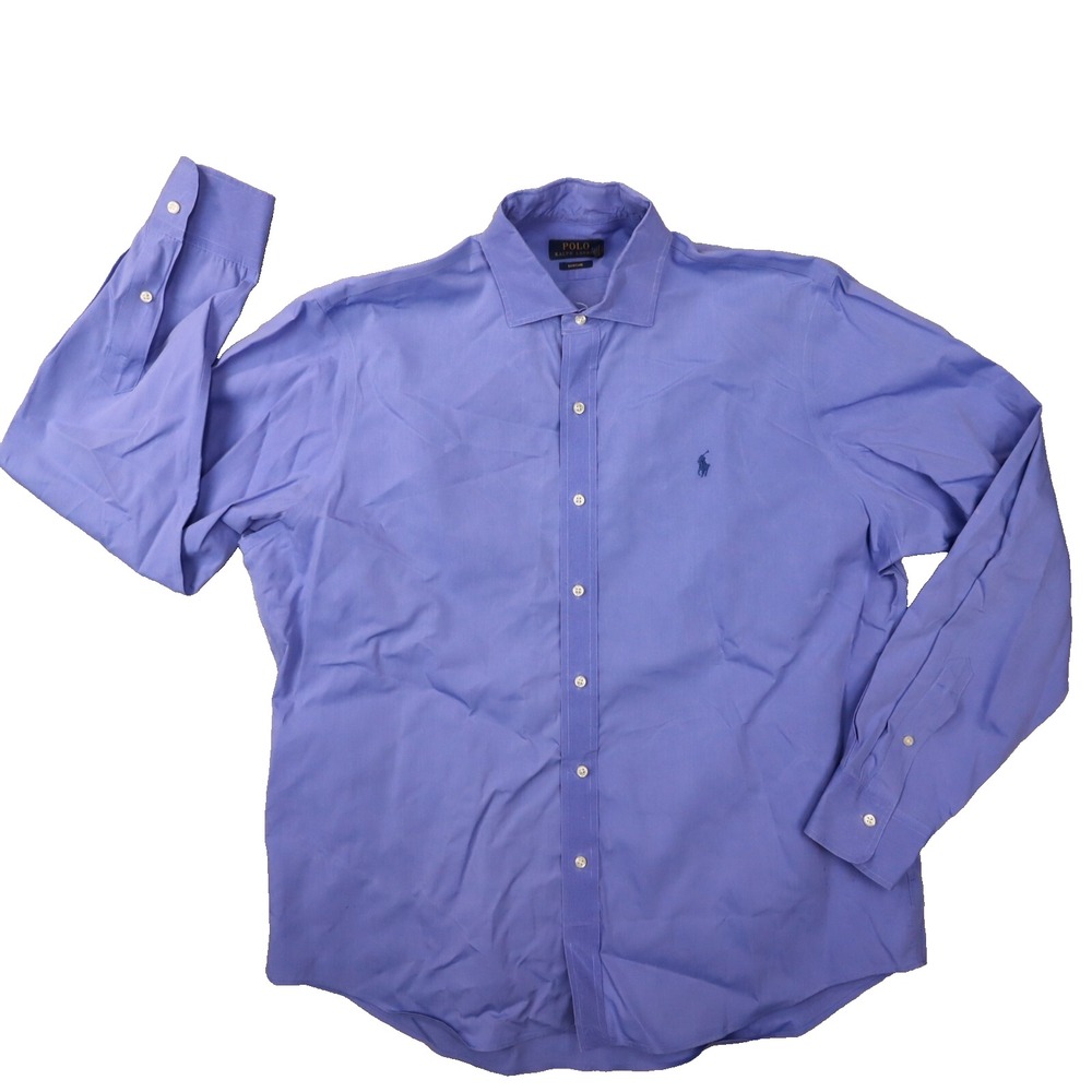 Polo Ralph Lauren Men's Blue Easy Care Long Sleeve Button Up Shirt size XL